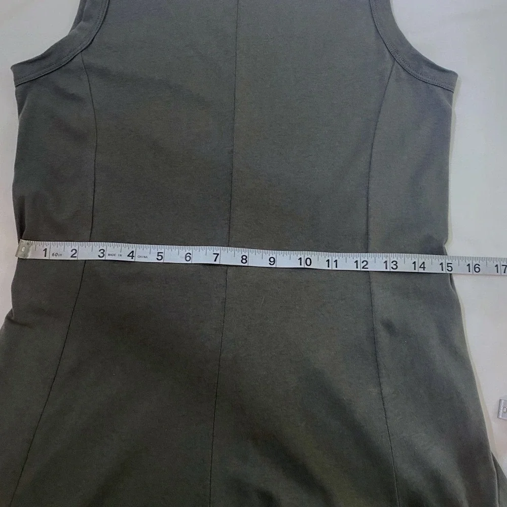 ALYSI‎ crème Dark Gray Cotton Jersey Minimalist Maxi Tank Dress 6